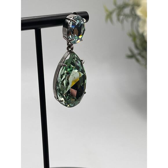Alexis Bittar Black Gunmetal Blue Green Crystal Large Teardrop *Single Earring - Picture 3 of 10